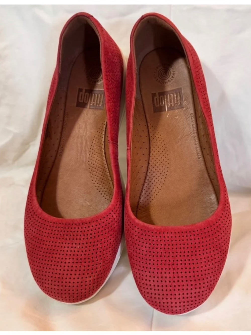 FitFlop Allegro Red Suede Ballet Women’s Size 7.5